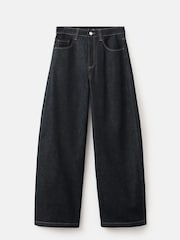 Mango Blue Cotton Blend Balloon Trousers - Image 4 of 4