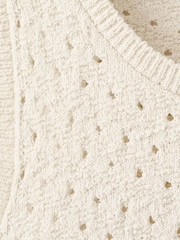 Mango Cream Crotchet Sleeveless Lace Hem Top - Image 6 of 7