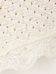 Mango Cream Crotchet Sleeveless Lace Hem Top - Image 7 of 7