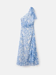 Mango Blue Embrodiered Scarf Detail Sleeveless Midi Dress - Image 5 of 5