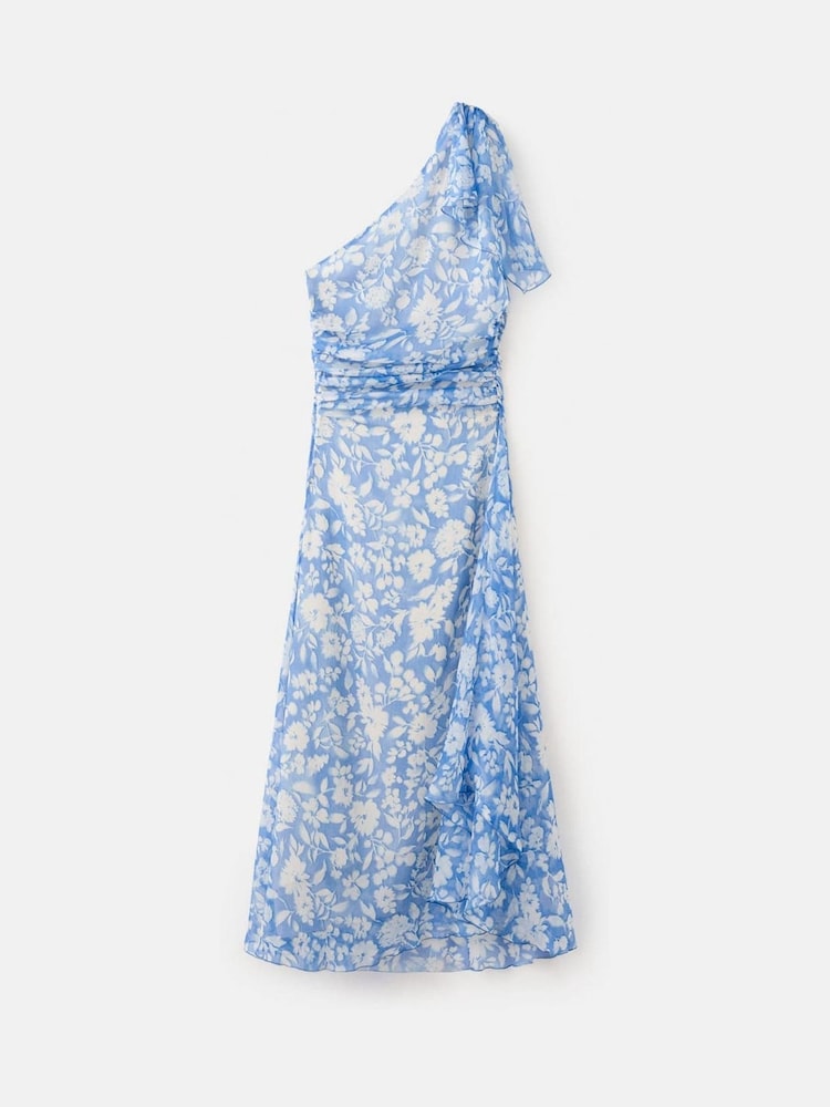 Mango Blue Embrodiered Scarf Detail Sleeveless Midi Dress - Image 5 of 5 Mango Blue Embrodiered Scarf Detail Sleeveless Midi Dress - Image 5 of 5