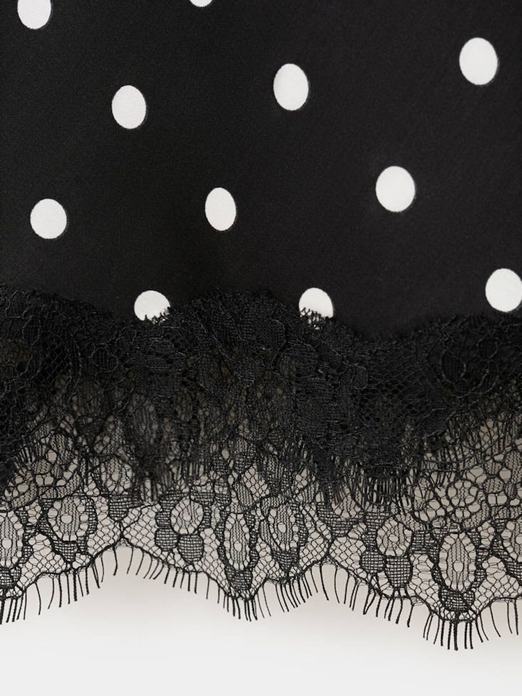 Mango Black Split Hem Lace Cami Top - Image 7 of 7