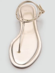 Mango Gold Strappy Flat Sandals - Image 3 of 4