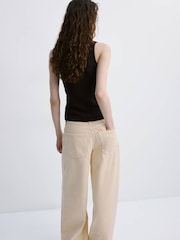 Mango Brown Knitted V-Neck Vest - Image 3 of 6