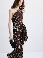 Mango Brown One Shoulder Tie Detail Top - Image 2 of 6