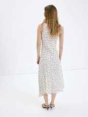 Mango White Scoop Neck Asymmetric Hem Midi Dress - Image 2 of 7