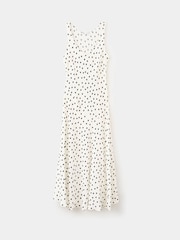 Mango White Scoop Neck Asymmetric Hem Midi Dress - Image 5 of 7