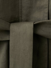 Mango Green Linen Funnel Tie Waist Jacket - Image 5 of 5