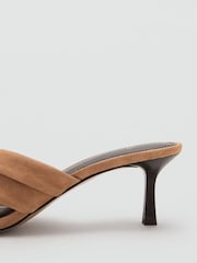 Mango Brown Crossover Suede Heels - Image 4 of 6