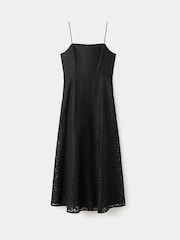 Mango Black Lace Detail Strappy Midi Dress - Image 4 of 6