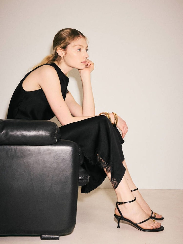 Mango Black Toe Ring Heels - Image 1 of 6