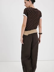 Mango Brown Short Sleeve Knitted Top - Image 2 of 7