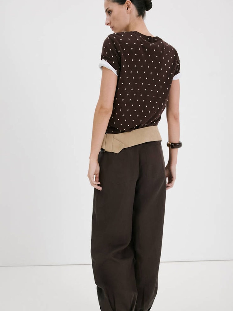 Mango Brown Short Sleeve Knitted Top - Image 2 of 7
