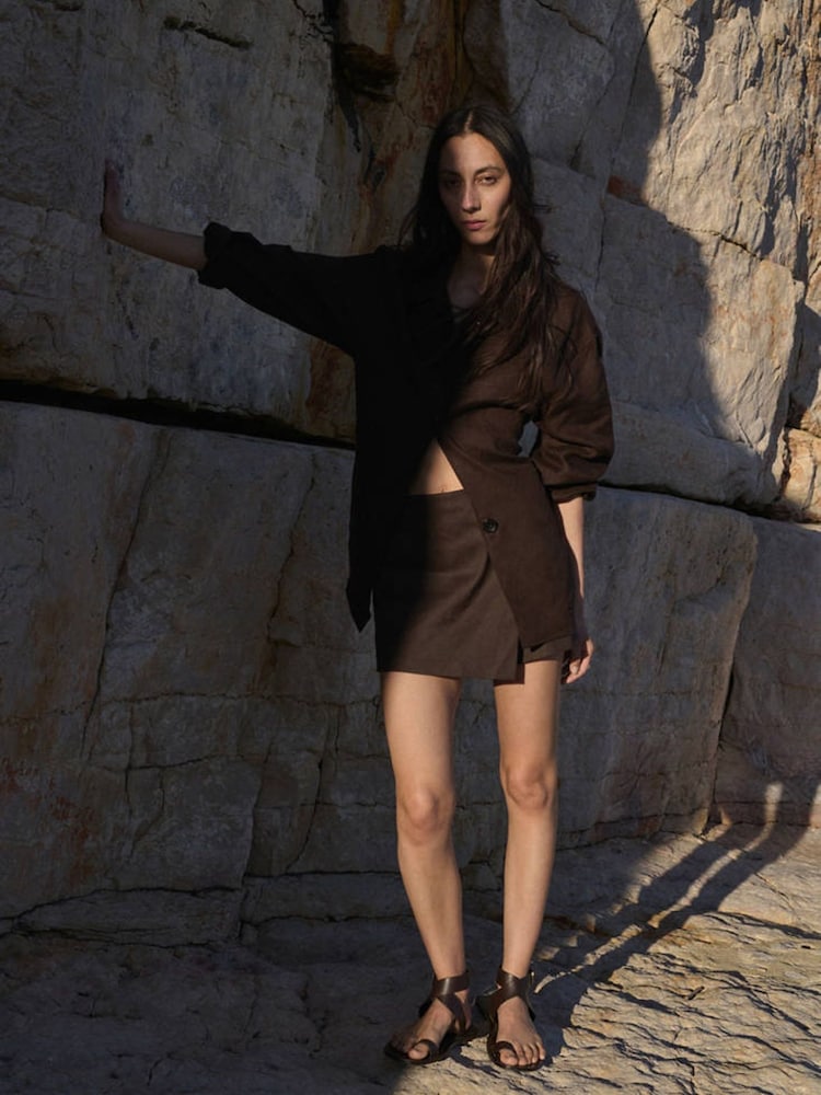 Mango Brown Wrap Skirt - Image 1 of 7