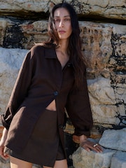 Mango Brown Wrap Skirt - Image 4 of 7