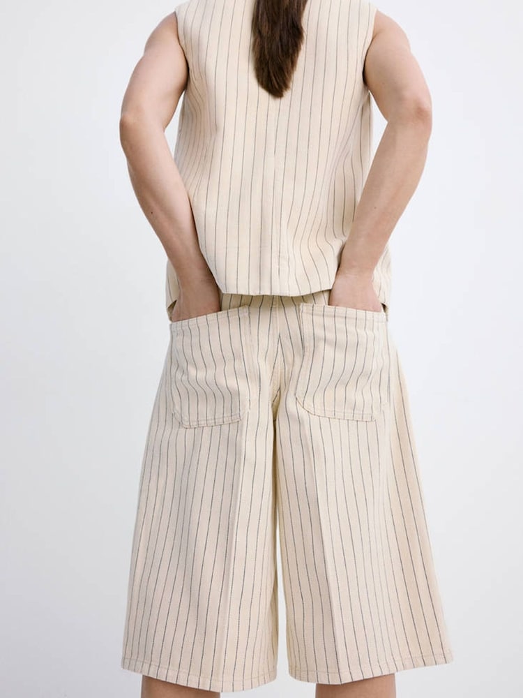 Mango Yellow Waist Detail Bermuda Shorts - Image 2 of 7