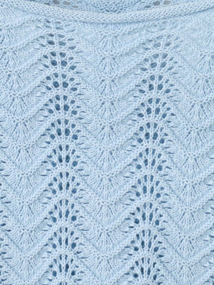 Mango Blue Crotchet Tie Sleeve Jumper - Image 7 of 7 Mango Blue Crotchet Tie Sleeve Jumper - Image 7 of 7