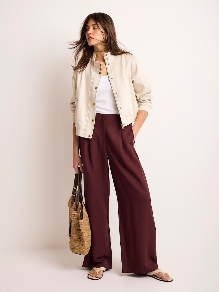 Mint Velvet Natural Funnel Neck Bomber Jacket - Image 2 of 8