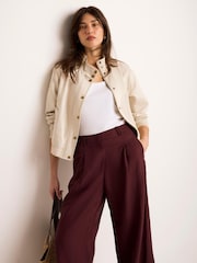 Mint Velvet Natural Funnel Neck Bomber Jacket - Image 4 of 8