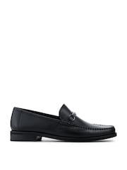Jones Bootmaker Black Grain Quentin All Leather Smart Loafers - Image 1 of 5
