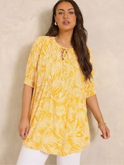 Evans Yellow Pintuck Boho Blouse - Image 1 of 5