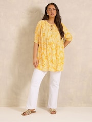 Evans Yellow Pintuck Boho Blouse - Image 3 of 5