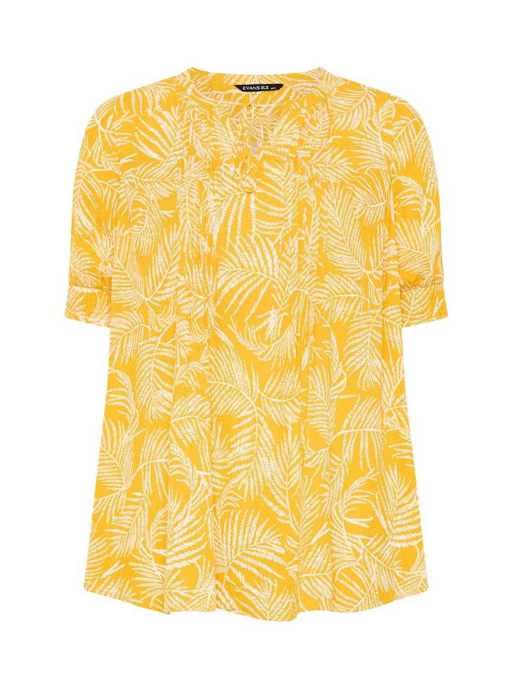 Evans Yellow Pintuck Boho Blouse - Image 5 of 5 Evans Yellow Pintuck Boho Blouse - Image 5 of 5