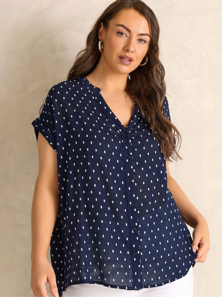 Evans Blue Dobby Short Sleeve Shirt - Image 1 of 5