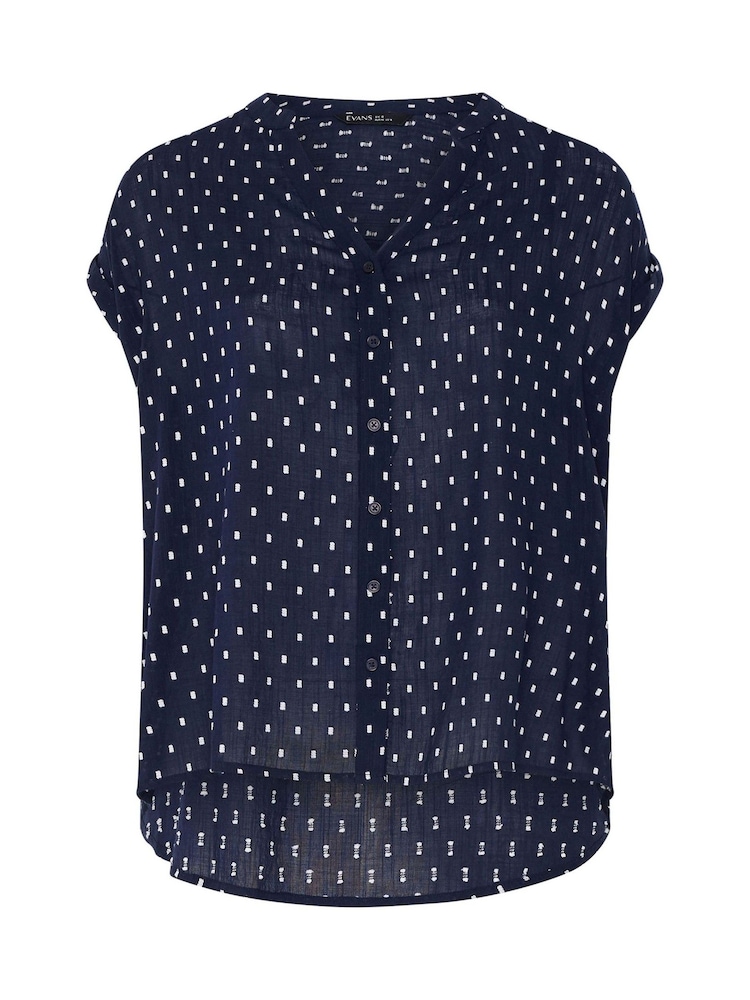 Evans Blue Dobby Short Sleeve Shirt - Image 5 of 5