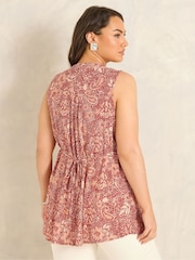 Evans Orange Pintuck Sleeveless Blouse - Image 3 of 5