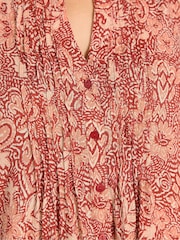 Evans Orange Pintuck Sleeveless Blouse - Image 4 of 5