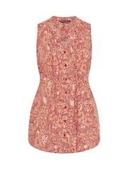 Evans Orange Pintuck Sleeveless Blouse - Image 5 of 5