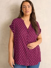 Evans Red Dobby Short Sleeve Shirt - Image 1 of 5