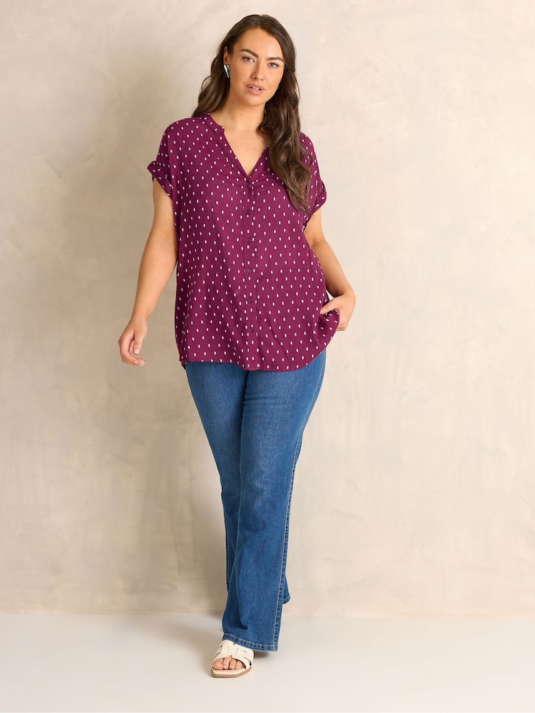 Evans Red Dobby Short Sleeve Shirt - Image 2 of 5