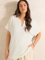 Evans White Grown On Sleeve Bar Detail Top - Image 1 of 5