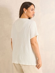 Evans White Grown On Sleeve Bar Detail Top - Image 3 of 5