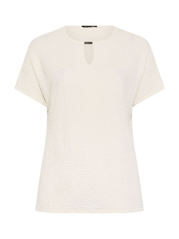 Evans White Grown On Sleeve Bar Detail Top - Image 5 of 5 Evans White Grown On Sleeve Bar Detail Top - Image 5 of 5