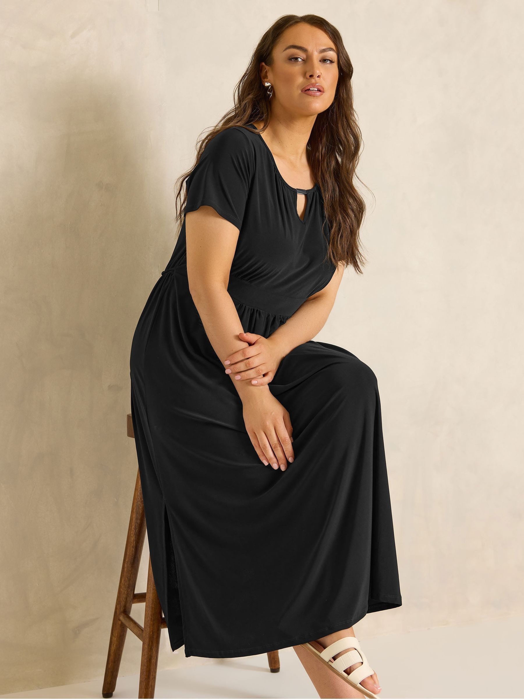 Evans Women's Black Bar Detail Dress