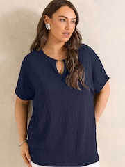 Evans Blue Grown On Sleeve Bar Detail Top - Image 1 of 5