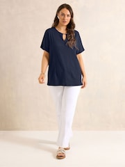 Evans Blue Grown On Sleeve Bar Detail Top - Image 2 of 5