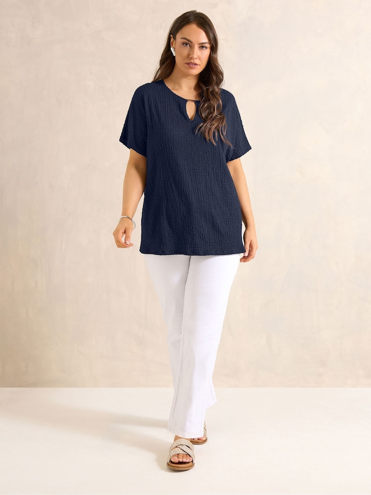 Evans Blue Grown On Sleeve Bar Detail Top - Image 2 of 5 Evans Blue Grown On Sleeve Bar Detail Top - Image 2 of 5