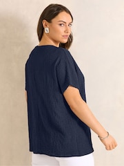 Evans Blue Grown On Sleeve Bar Detail Top - Image 4 of 5