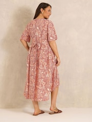 Evans Orange Printed Hi Lo Dress - Image 3 of 6