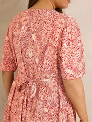 Evans Orange Printed Hi Lo Dress - Image 4 of 6