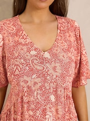 Evans Orange Printed Hi Lo Dress - Image 5 of 6