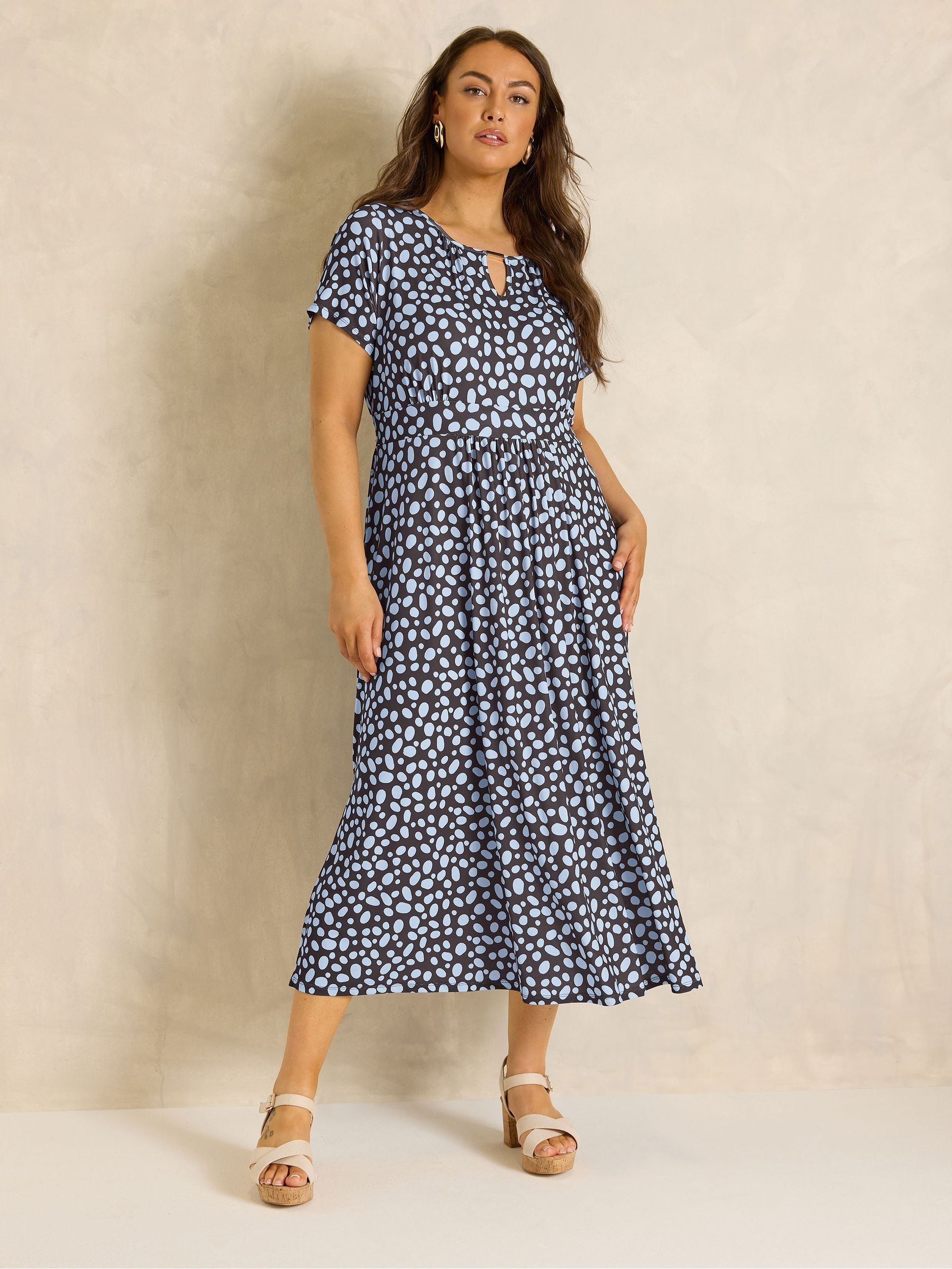 Evans Women's Blue Bar Detail Dress