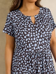 Evans Blue Bar Detail Dress - Image 4 of 5