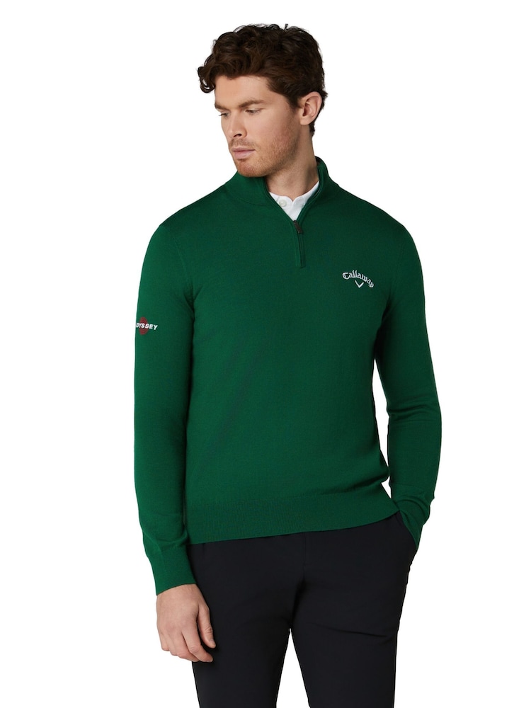 Callaway Golf Green 1/4 Blended Merino Sweater - Image 1 of 6