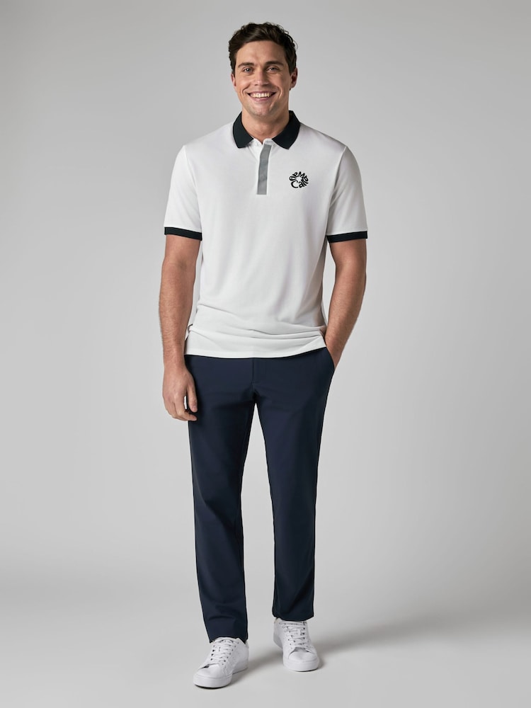 Callaway Golf White Blocked Logo Collar Polo Shirt - Image 1 of 6 Callaway Golf White Blocked Logo Collar Polo Shirt - Image 1 of 6