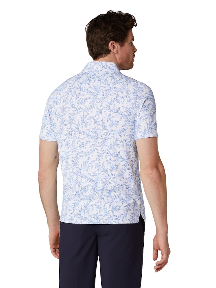 Callaway Golf Blue Chev Botanical Polo Shirt - Image 2 of 6 Callaway Golf Blue Chev Botanical Polo Shirt - Image 2 of 6